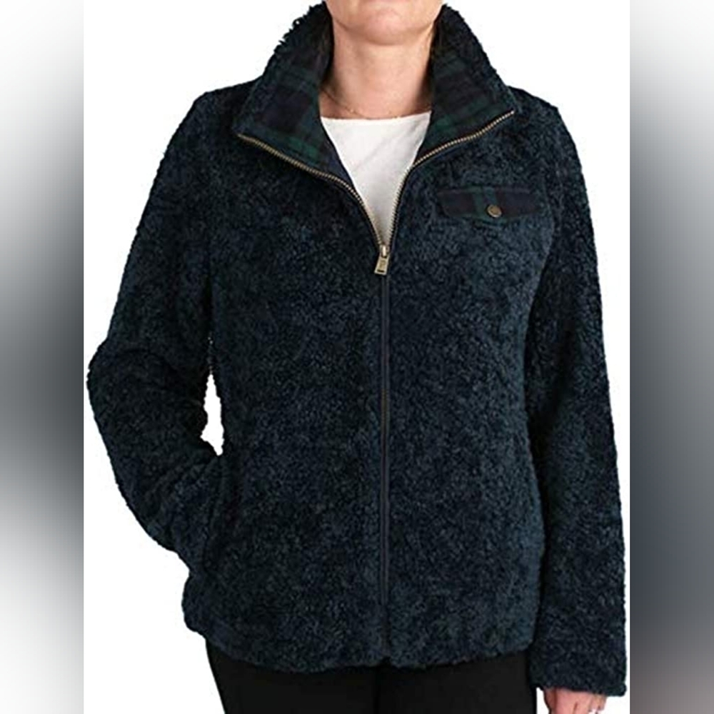 PENDLETON Women's Fuzzy full zip Jacket Size Medium NWT blue